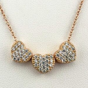 Rachel Zoe Three Hearts Pave Crystal Pendant Necklace